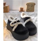 ショッピングもこもこ シューズ もこもこファー×厚底デザイン ガーリーに履ける冬のあったかシューズ レディース