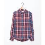 「American Eagle」 チェック柄長袖シャツ XX-SMALL レッド レディース