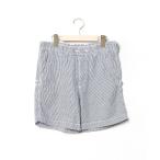 「MHL.」 ストライプ柄ショートパンツ 1 ブルー メンズ