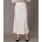 ショッピングサテン スカート 「CLASSY.12月号掲載」ストレッチヴィンテージサテンナロースカート