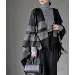 ストール マフラー チェック大判ストールポンチョ レディース