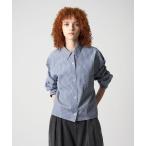 ブラウス シャツ 「6(ROKU)」コットン ストライプ クロップド シャツ レディース