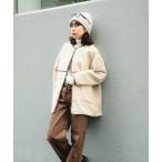 ブルゾン アウター フェイク レザー × ボア リバーシブル ブルゾン レディース