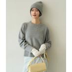 ニット セーター カシミヤブレンド クルーネックニット レディース