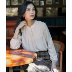 ショッピングバンド ブラウス シャツ 「洗える・裏起毛」エニポカ バンドカラー ブラウス レディース