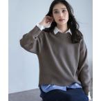 ショッピングシャツ ニット セーター ニットレイヤード シャツ ツインセット レディース