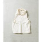 ベスト ジレ ダブルガーゼツイルパーカーベストプル レディース