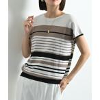 「INTERPLANET」 半袖ニット FREE ブラッ