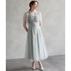 ドレス グリッターチュールフロントギャザ