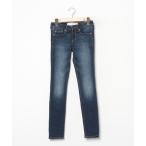 「Abercrombie&Fitch」 加工スキニーデニムパンツ - ネイビー レディース