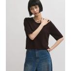 「ADAM ET ROPE'」 半袖ニット FREE ダークブラウン レディース