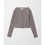 カーディガン 「Girls Department Club」マルチストライプ ジャガード カーディガン レディース