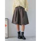 チノパン ワイドシルエットチノハーフパンツ レディース