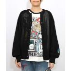 カーディガン 153610：スカラー箔プリント 接触冷感ニットカーディガン レディース