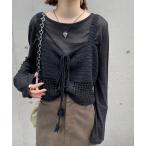 tシャツ 「mline」スリットシアーロンT レディース