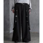  слаксы [SERACE]Loose silhouette drape mode suspender wide slacks / Roo z Silhouette do