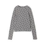 tシャツ コットンモダールフライス フラワープリント ロングスリーブトップス レディース