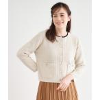 カーディガン 「洗える／コットン100％／刻印ボタン」コームドコットンカーディガン レディース