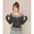 tシャツ チェックフリルロンT レディース