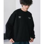 トレーナー スウェット UMBRO 別注コラボオーバーサイズ裏起毛ロゴ刺繍ドロストスウェット メンズ レディース
