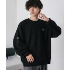 セーター ニット UMBRO アンブロ 別注コラボ オーバーサイズワンポイントロゴ刺繍クルーネックアクリルニットセーター メンズ レディース