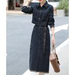 セットアップ ベルト付きデニムセットアップ レディース