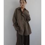 ブラウス シャツ ピーチスキンオーバーシャツ レディース