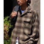 シャツ TOWNCRAFT/タウンクラフト WOOL CHECK LOOP COLLAR SHIRTS ウール チェック ループカラーシャツ メンズ