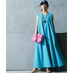 「GEVS.」 ノースリーブワンピース 5L ターコイズブルー レディース