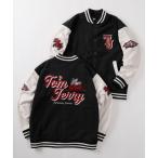 ショッピングスタジャン スタジャン 「71」「TOM＆JERRY/トムとジェリー」裏起毛 サガラ刺繍  スタジャン レディース メンズ