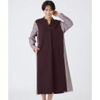 ショッピングサンヨー ワンピース 「カタログ掲載品」「ウォッシャブル」ストライプジャカードコンビワンピース