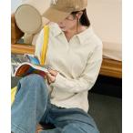 tシャツ 限定展開　ミニ ケーブル 起毛 ポロ襟 プルオーバー レディース