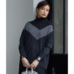 ショッピングハイネック ニット セーター ソフトカシミヤミックス インターシャ ハイネックニット レディース