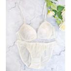 ブラジャー ショーツセット 「美谷間＆丸胸を叶える！ナチュ盛りメイクブラ♪」上下セット/A~D/脇高シック＆モノトーンゴールドラメフラワー刺繍