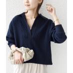 トレーナー スウェット 「WEB限定」「手洗い可能」ケーブル ジャージー ポロ プルオーバー レディース