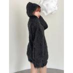 ニット セーター リップルカールニットフーディ レディース