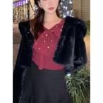 ブルゾン アウター フラッフィービッグカラーブルゾン レディース