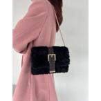 ハンドバッグ キルティングファーコンパクトバッグ