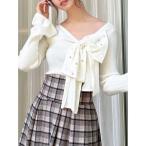 ショッピングリボン ニット セーター ビッグリボンニットトップス レディース