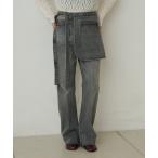 ジーンズ デニム デニムパンツ ポケット付きフレアデニム レディース