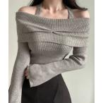 ショッピングオフショルダー ニット セーター オフショルダーニット レディース