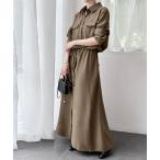 シャツワンピース 大人カジュアルロングシャツワンピース