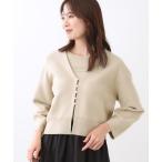 ショッピングカーディガン カーディガン 「軽い羽織に／セットアップ可」パール調ボタン付きカーディガン レディース