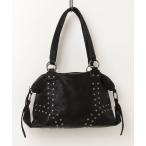 ショッピングスタッズ ショルダーバッグ バッグ ヴィンテージ風スタッズ付きショルダーバッグ レディース