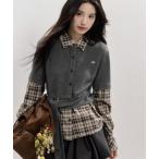 チェック柄レイヤードトップス SP25f016「SunsetPark」「2025AW」 レディース