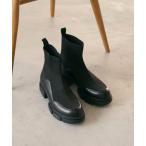 ブーツ ニット レザーライク ブーツ 撥水/晴雨兼用 レディース