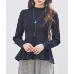 ショッピングタートルネック ニット セーター モックネックペプラムニットトップス レディース