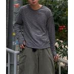 ショッピングボーダー tシャツ VネックシアーボーダーTEE メンズ レディース