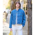 ショッピングバンド デニムジャケット gジャン ヴィンテージバンドカラーGジャン レディース