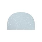 タオル 珪藻土入りソフトバスマット 半円形 テラゾー ライトブルー